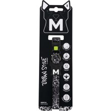 Mythriva M-Pets Urban Style Freestyle Siyah/beyaz Boyun Tasması (S)