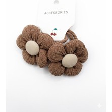 Mythriva Gidego Accessories 2'li Mini Saç Lastiği, Kahve Papatya