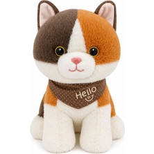 Mythriva Oyuncak Peluş Kedi Köpek 26 cm Uyku ve Oyun Arkadaşı Yumuşak Hediyelik Sevimli Bebek Yastığı Sevgili Hediyesi (Gri-Turuncu)