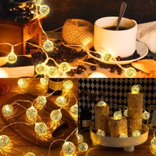 Mythriva 10'lu Noel LED Disko Topu Işık Mini Ayna Topu Şerit Işık Iç Dış Mekan Parti Bahçe Dekoru