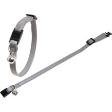 Mythriva Karlie Reflektörlü Kedi Tasma Çıngırağı, 30 Cm, Gümüş