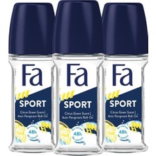 Mythriva Fa Sport Roll-On 50 ml Erkek Deodorant - 3 Adet 48 Saat Kalıcı Turunçgil Ferahlığı