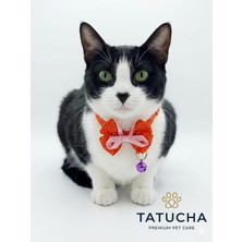 Mythriva Vintage Puantiyeli Papyonlu Kedi Tasması, Özel Tasarım, Zilli, Kırmızı, 20-30 cm