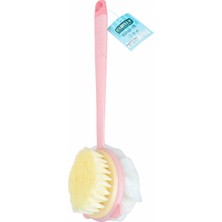 Mythriva Banyo Lifi, Uzun Saplı, Fırçalı, Pembe, Duş Scrub Fırçası