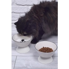 Mythriva 2'li Ayaklı Seramik Mama ve Su Kabı (400ML)
