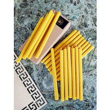 Mythriva Petekoğlu (20 Adet) Dilek Mumu 21CM Doğal Petek Balmumu Mum Sarma El Yapımı Bal Mumu Mum Beeswax Candle