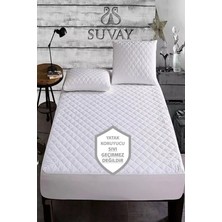 Mythriva Suvay Kapitone Fitted Yatak Koruyucu Alez Tek ve Çift Kişilik Kapitoneli Pamuklu Yatak Alezi 9 Farklı Ebat (90X190)