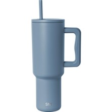 Mythriva Simple Modern 40 Oz Saplı ve Hasır Kapaklı Bardak | Yalıtımlı Bardak Yeniden Kullanılabilir Paslanmaz Çelik Su Şişesi Seyahat Kupası Bardak Tutucu Dostu | Kadın Erkek Ona Hediyeler | Trek Koleksiyonu