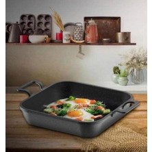 Mythriva Eda Kare Döküm Sahan Siyah 22 cm ZK-974