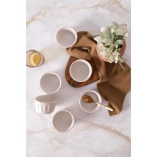 Mythriva Keramika Reaktif Krem Badem Suffle Kasesi 9 cm 6 Adet Q59