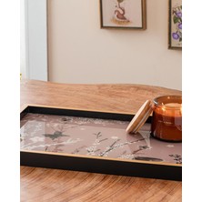 Mythriva English Home Sweet Spring Dekoratif Tepsi 31X46 cm Beyaz
