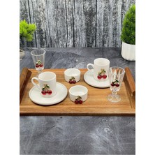 Mythriva Yzhome Akasya Kulplu Sunum Servis Tepsisi Tepsi 40 * 27CM