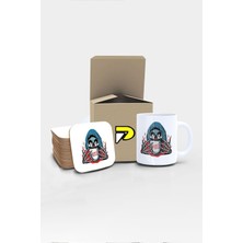 Mythriva Postermanya Death Coffee Tasarımlı Baskılı Kupa Bardak Seti, Eğlenceli Özel Hediye Mug