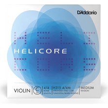 Mythriva D'addario Helicore 4/4 Boy Keman Ipi - Gümüş Yara C String - H315 4/4m - Sadece C String - Orta Gerilim