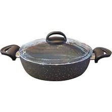 Mythriva Eda Cookware Zetra Tencere Basık Granit 28 cm Gri ZK-024