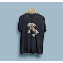 Bahriyeli Collection Oversize Italya Haritası Tasarım Unisex T-Shirt