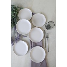 Mythriva Keramika Beyaz Delta Pasta Tabağı 17 cm 6 Adet 006