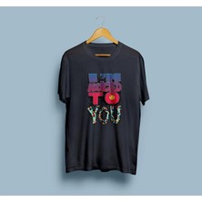 Bahriyeli Collection Oversize I'm Addicted To You Yazılı Unisex T-Shirt