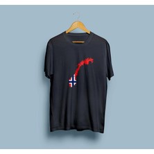 Bahriyeli Collection Oversize Norway / Norveç Haritası Tasarım Unisex T-Shirt