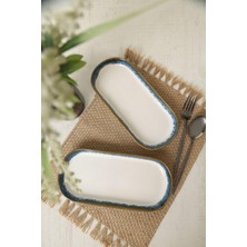 Mythriva Keramika Reaktif Kobalt Noyan Kayık Tabak 26 cm 2 Adet Q82