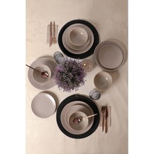 Mythriva Keramika Taupe Kera Yemek Takımı 12 Parça 4 Kişilik 594