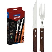 Mythriva Tramontına 12 Parça Barbekü Seti, Paslanmaz Çelik Bıçak ve Çatallar, Ahşap Saplı, Tr 22299-009