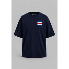 Bahriyeli Collection Oversize C Harfi Sancak Cep Baskılı Unisex T-Shirt