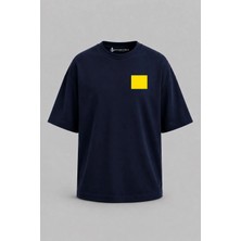 Bahriyeli Collection Oversize Q Harfi Sancak Cep Baskılı Unisex T-Shirt