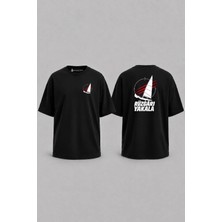 Bahriyeli Collection Oversize Rüzgarı Yakala Laser Cep ve Sırt Baskılı Unisex T-Shirt