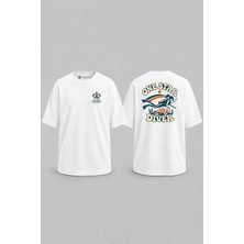 Bahriyeli Collection Oversize One Star Diver Bir Yıldız Dalgıç Cep ve Sırt Baskılı Unisex T-Shirt