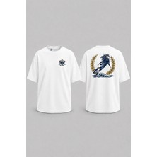 Bahriyeli Collection Oversize One Star Diver Cep ve Sırt Baskılı Unisex T-Shirt