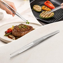 Mythriva 30 cm Profesyonel Şef Cımbızı, Metal Cımbız Maşa, Pişirme Çevirme Servis ve Tabak Süsleme Maşası, 1 Adet