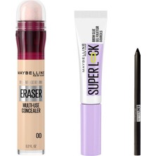 Mythriva Maybelline New York Instant Anti Age Eraser Kapatıcı - 00 Ivory & Maybelline New York Super Lock Brow Glue Kaş Sabitleyici Maskara & Maybelline Tattoo Mini Jel Göz Kalemi Hediyeli