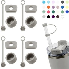 Mythriva Yenigeldi 1 Set (3 Parça) GRI10 mm Pipetli 40 ve 30 Oz Termos Için Sızdırmaz Seti,gri