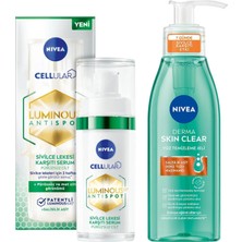 Mythriva Nıvea LUMINOUS630 Sivilce Karşıtı Serum 30ML,SALISILIK,HYALURONIK Asit ve Derma Skin Clear Temizleme JELI,150ML,SALISILIK Asit,niasinamid, Yağlı Cilt