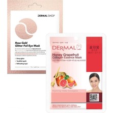 Mythriva Dermal 3 Katmanlı Rose Gold Göz Maskesi ve Aydınlatıcı ve Canlandırıcı Bal Greyfurt Kolajen Özlü Maske Set