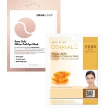 Mythriva Dermal 3 Katmanlı Rose Gold Göz Maskesi ve Arındırıcı Arı Sütü Özlü Kolajen Maske Seti 2 Adet