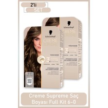 Mythriva Schwarzkopf Creme Supreme Full Kit 6-0 Açık Kahve x 2 Adet