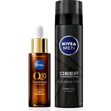 Mythriva Men Erkek Tıraş Jeli Deep Dimension 200ML ve Q10 Kırışıklık Karşıtı Çift Etkili Cilt Serumu 30ML
