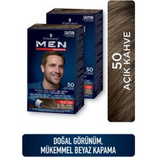 Mythriva Men Perfect Schwarzkopf Men Perfect Saç Boyası 50- Açık Kahve -Kolay ve Hızlı Beyaz Kapama - 2 Adet