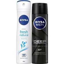 Mythriva Nivea Fresh Bayan Deosprey 150 Ml+Deep Dimension Erkek Deosprey 150 ml 2'li Paket