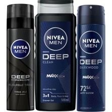 Mythriva Nıvea Men Erkek Damat Çeyiz Bohça Seti, Banyo ve Duş Jeli 500ML, Tıraş Jeli 200ML, Sprey Deodorant 150ML