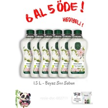 Mythriva Doğal Zeytinyağlı Sıvı Beyaz Sabun 1.5 L 6 Al 5 Öde ve Rosie Hediye