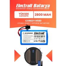 Electroll Coredy R580 Uyumlu Batarya (Yüksek Kapasite) 2800MAH Pil Akıllı Robot Süpürge Bataryası