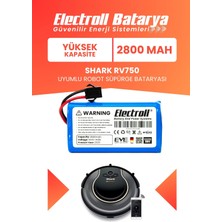 Electroll Shark Ion RV750 Uyumlu Batarya (Yüksek Kapasite) 2800MAH Pil Robot Süpürge Bataryası
