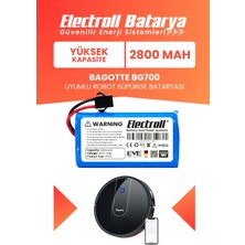 Electroll Bagotte BG700 Uyumlu Batarya (Yüksek Kapasite) 2800MAH Pil Akıllı Robot Süpürge Bataryası