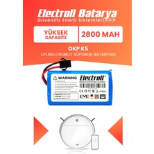 Electroll Okp Life K5 Uyumlu Batarya (Yüksek Kapasite) 2800MAH Pil Robot Süpürge Bataryası