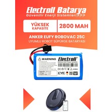 Electroll Eufy Robovac 25C Uyumlu Batarya (Yüksek Kapasite) 2800MAH Pil Robot Süpürge Bataryası T2123