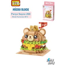 Mythriva Loz Micro Block Serisi Sevimli Burger 260 Parça Oyuncak Yapım Seti FFLZ-8812