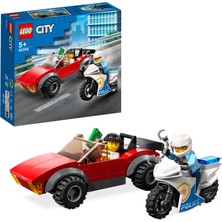 Mythriva Lego® City Polis Motosikleti Araba Takibi 60392 - Yaratıcı Oyunları Seven 5 Yaş ve Üzeri Çocuklar Için Oyuncak Yapım Seti (59 Parça)